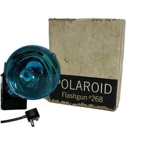 ꒰ა ☆ ໒꒱ Vintage Polaroid Camera Flashgun #268  Original Box (1C- 9QX)
